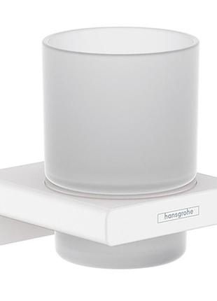 Склянка для ванної кімнати hansgrohe addstoris 41749700, білий