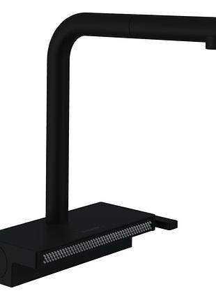 Aquno select m81 смешитель для кружки, однорычажный, 250, с вытяжным изливом, 2jet, sbox, черный матовый