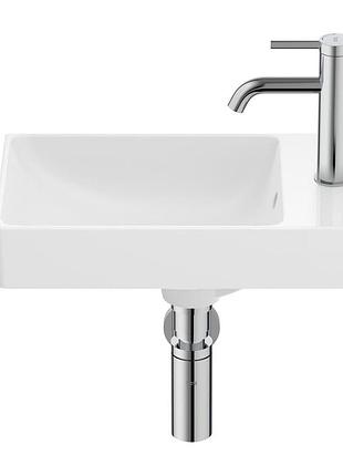 Ona умывальник асимметричный compacto 45x26 см, с отверстием под смеситель, fineceramic, белый