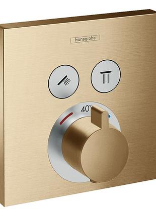 Shower select термостат прихованого монтажу, для 2х споживачiв, шлiфована бронза