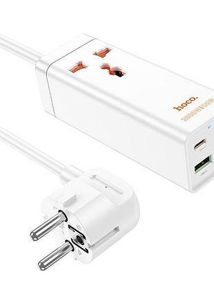 Подовжувач hoco ac10a talent pd65w+qc3.0 (2usb-a/2c/1xsocket) (1.5m) white