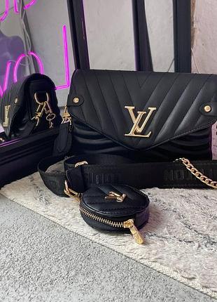 Стеганая женская сумка louis vuitton black