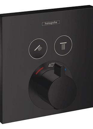 Showerselect термостат для 2х споживачiв, прихованого монтажу, колiр покриття чорний матовий