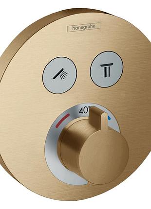 Showerselect s термостат для 2х потребителей, пм, цвет шлифованна бронза