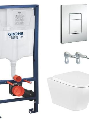 Набор инсталляционный:airos rimless унитаз подвесной смыв vortex, с сиденьем slow closing+rapid sl 3в1 инсталляц. система для подв.