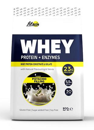 Протеин fitwin whey protein + enzymes 900 г фисташковая начинка