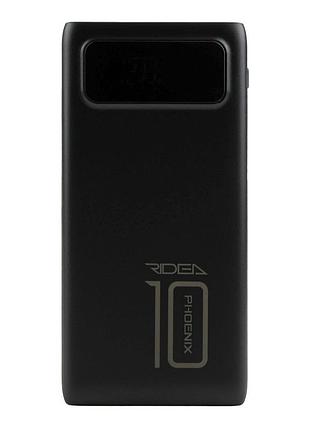Универсальная мобильная батарея power bank ridea rp-d10l phoenix10 10w digital display + lamp 10000 mah черный