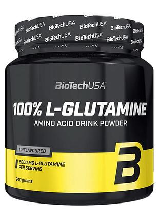 Глютамін biotech 100% l-glutamine 240 г unflavored | для відновлення м'язів