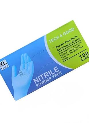 Нитриловые перчатки tech 4 good xl, без пудры, 100 шт