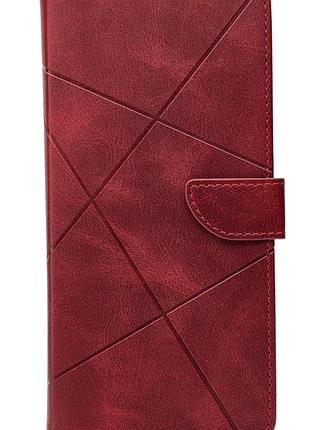 Чохол книжка business leather claps для xiaomi redmi 13x на магніті з підставкою червоний