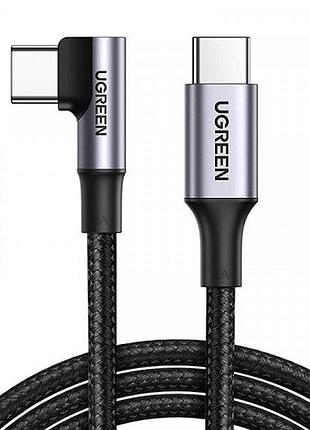 Кабель usb 2.0 type-c m-m ugreen us334 2м 20v/5a 100w braided with aluminium shell 70645 черный