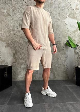 Комплект футболка шорти чоловічий стильний літо легкий