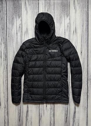 Adidas пуховик оригинал чёрный с капюшоном размер s terrex