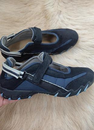 Женские кроссовки allrounder by mephisto niro mary jane синего цвета, выполненные из замши и текстиля