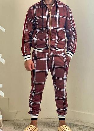 Мужской спортивный костюм burberry коричневый 15007