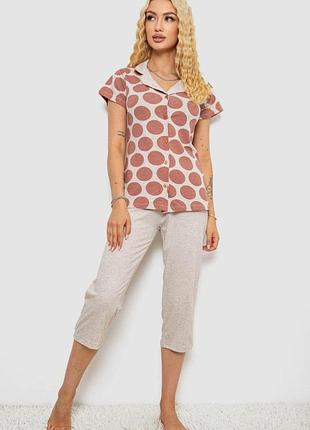 Пижама женская, цвет бежевый, 243r19018 xl, 50, xl l, l, 48