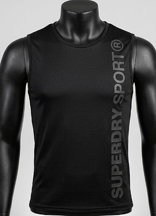 Мужская спортивная майка superdry sport tech артикул m60003pm, размер m, цвет черный, оригинал