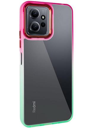 Чехол tpu+pc fresh sip series для xiaomi redmi 12 салатовый / розовый