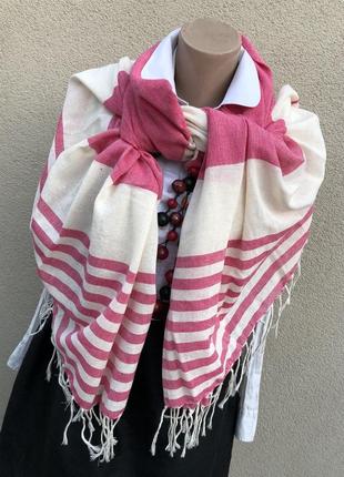 Большой шарф,палантин с бахромой,этно бохо стиль,eve6 фото