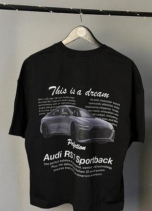 Футболка audi rs7 sportback «this is a dream» с принтом авто l, черный