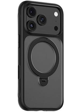 Чохол blueo skin friendly tpu, pc з 360 ° обертається підставкою з magsafe для apple iphone 17 pro max black