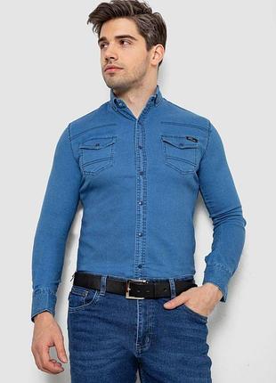 Сорочка чоловіча джинсова, колір синій, 214r802