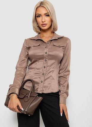 Рубашка классическая в полоску, цвет бежевый, 230r641