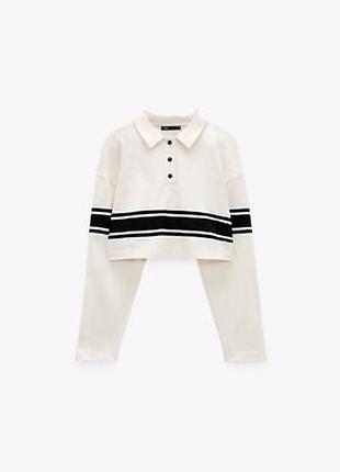 Котоновий топ світшот поло zara