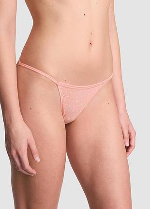 Жіночі трусики victoria's secret (42112955167076) cotton string bikini xs помаранчеві