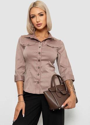 Рубашка классическая в полоску, цвет бежевый, 230r643