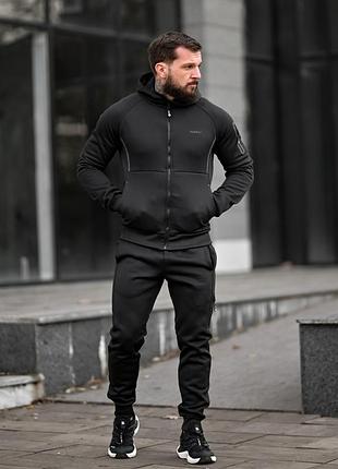 Мужской зимний спортивный костюм на флисе/ повседневный утепленный спортивный костюм для мужчин/ стильный кост