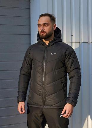 Куртка чоловіча демісезонна nike чорна весна осінь