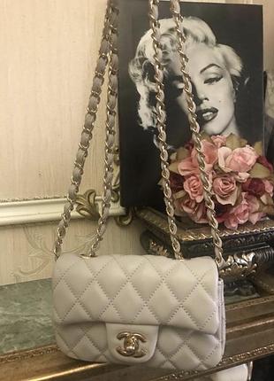 Сумка сіра маленька chanel