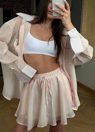 Костюм сатиновий літній з шортами zara