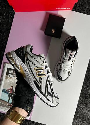 Женские кроссовки new balance 1906r white black gold