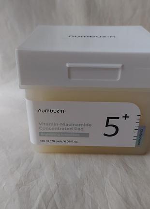 Тонер-пади для обличчя numbuzin no.5 vitamin-niacinamide concentrated pad