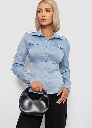 Сорочка класична в смужку, колір блакитний, 230r646