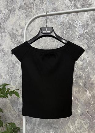 Футболка жіноча zara чорний топ футболка с