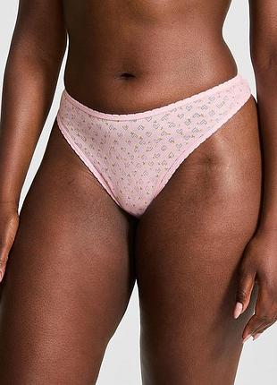 Женские трусики victoria’s secret (42112955167069) cotton thong panty xxl розовые