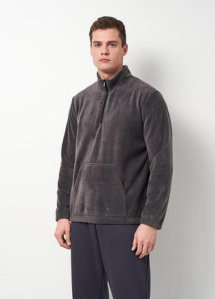 Чоловічий флісовий джемпер темно-сірого кольору 25/м573-21 xl (2901000469898)