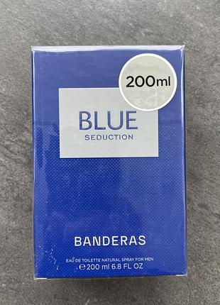 Туалетна вода antonio banderas blue seduction для чоловіків, 200 мл нова, в слюді, іспанія