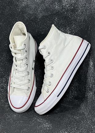 Білі жіночі текстильні кеди converse all star chuck taylor