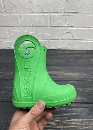 Сапожки резиновые зелёные crocs  c 8/25-26 р1 фото