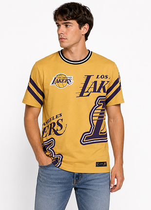 Желтая подростковая футболка с принтом lakers nba