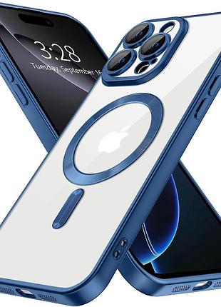 Чехол fiji chrome для apple iphone 16 pro max с magsafe и защитой камер матовый deep blue