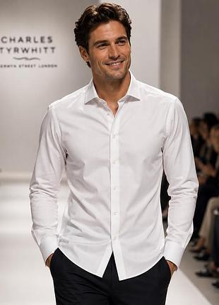 Чоловіча сорочка charles tyrwhitt біла m (39) з бавовни