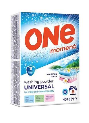 Пральний порошок 400г руч/авт universal гірська свіжість тм one moment