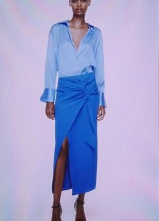 Синя спідниця zara с хс