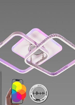 Люстра потолочная светодиодная с музыкальной колонкой и rgb подсветкой для спальни и детской valeso yzd1272 белый
