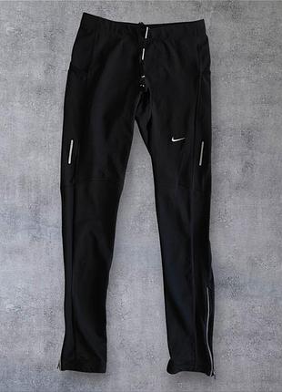 Чоловічі тайтси nike tech dri-fit чорні зі світловідбиваючим покриттям